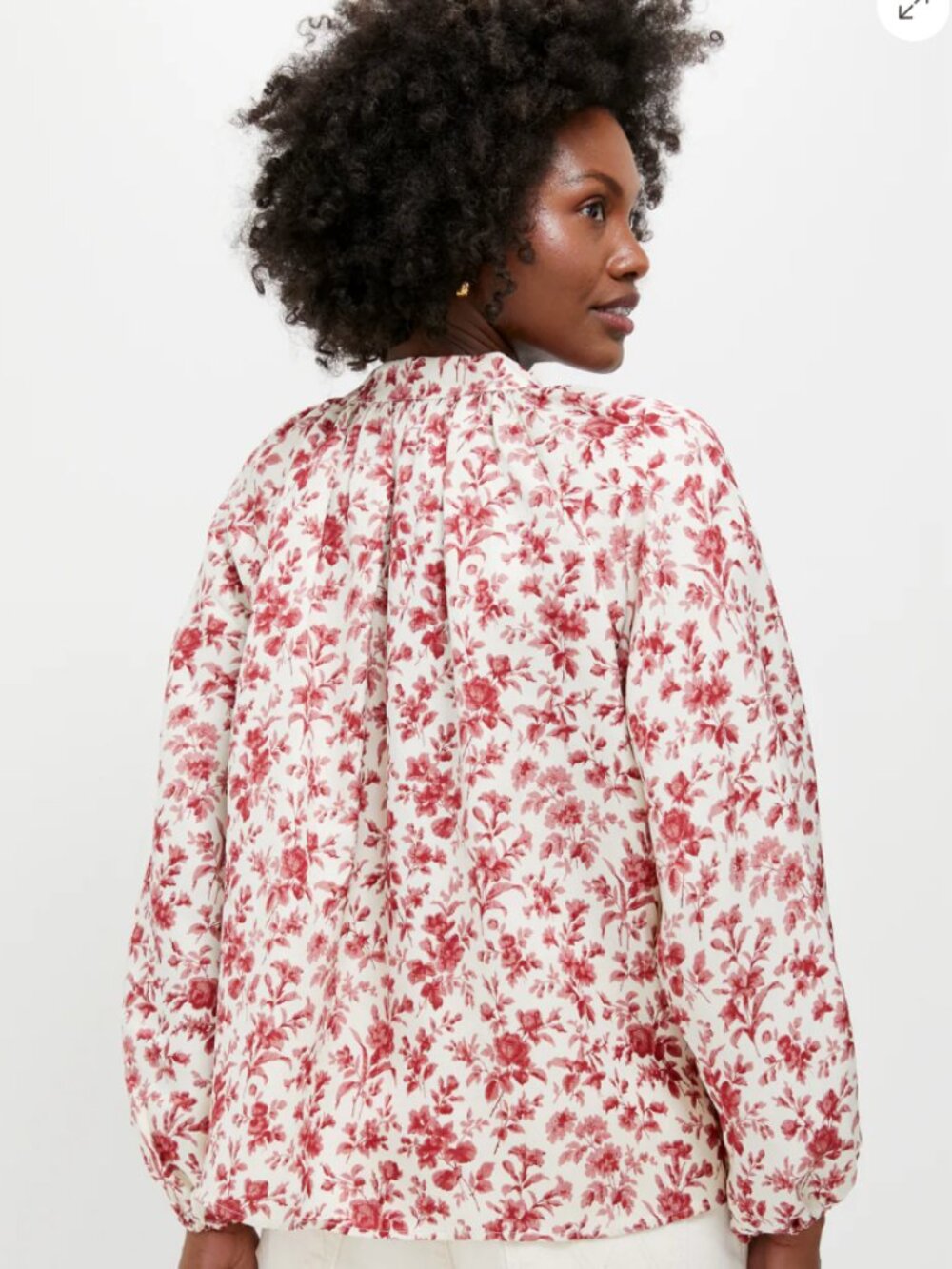 Tuckernuck Pomegranate Bloom Sawyer Blouse - Picture 4 of 5